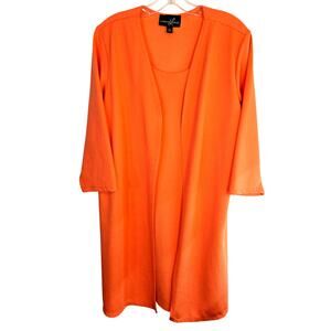 Lexington Avenue Large Women's Dress  Orange one Piece Misses Size 12 14 L